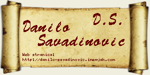 Danilo Savadinović vizit kartica